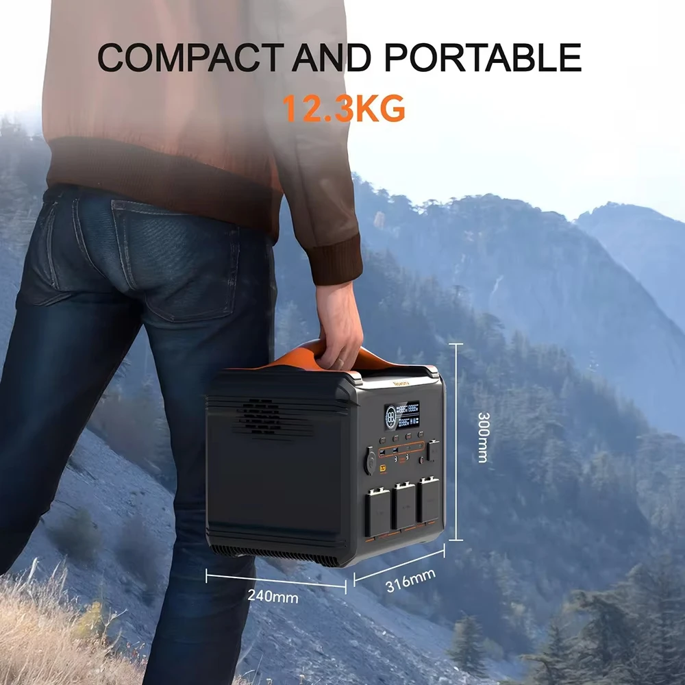 NEWSMY S1210 2000W draagbare krachtcentrale, 3000W piek, 1102,5Wh LiMnFePO₄-batterij, MPPT zonnegenerator 1300W AC snelladen - Afbeelding 2