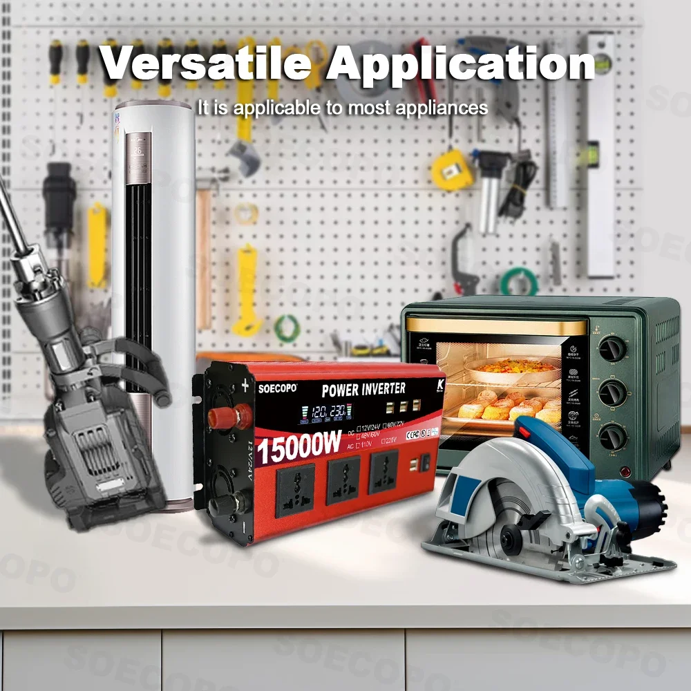 SOECOPO 15000W complete systeemkit 2 * 300W zonnepanelen DC 110V / 220V omvormer en 100A controller voor thuisbalkon krachtcentrale - Afbeelding 5