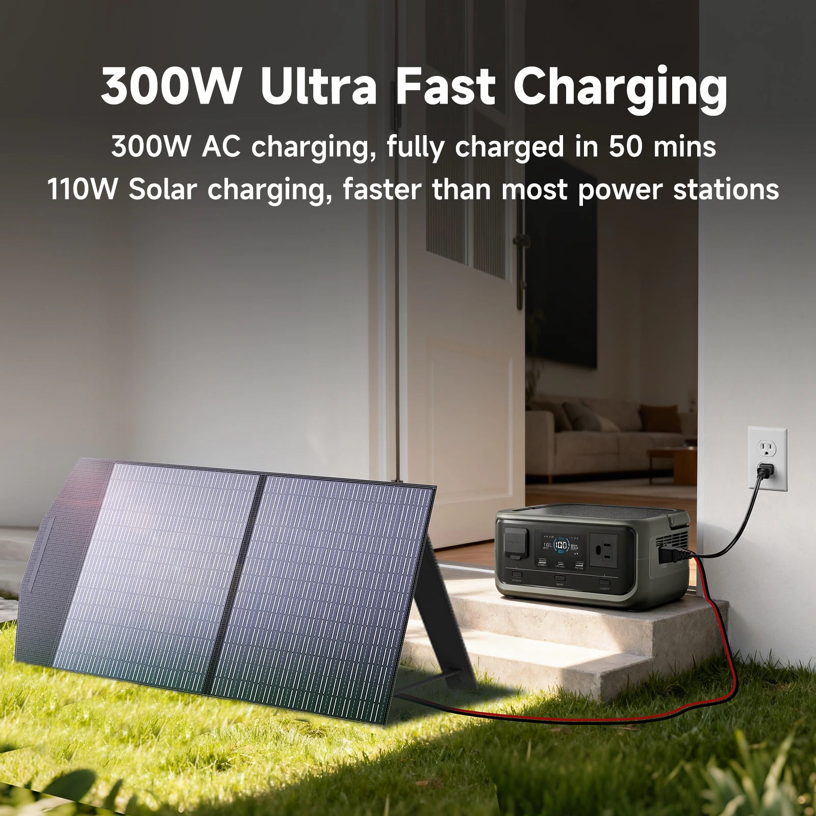 ALLPOWERS VOLIX P300 draagbare krachtcentrale 256 Wh LiFePO4-batterij 300 W (piek 600 W) AC-uitgang voor buiten kamperen reizen thuisgebruik - Afbeelding 2