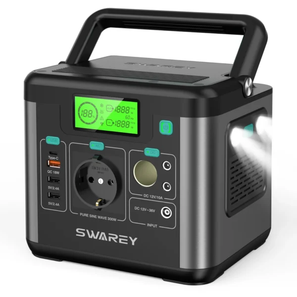 SWAREY S160 300W (piek 600W) draagbare krachtcentrale 222Wh zonnegenerator Powerstation opladers back-up noodstroomvoorziening