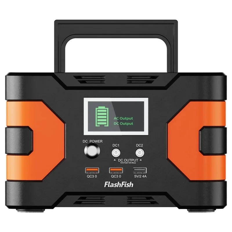 FlashFish EA200 Draagbare Powerbank, 18650 Lithium-ion Batterij, 200W Zuivere Sinusgolf Uitgang, 230V AC Stekker, QC3.0 Snelladen, Wand-/Zonne-/Autolaadbaar
