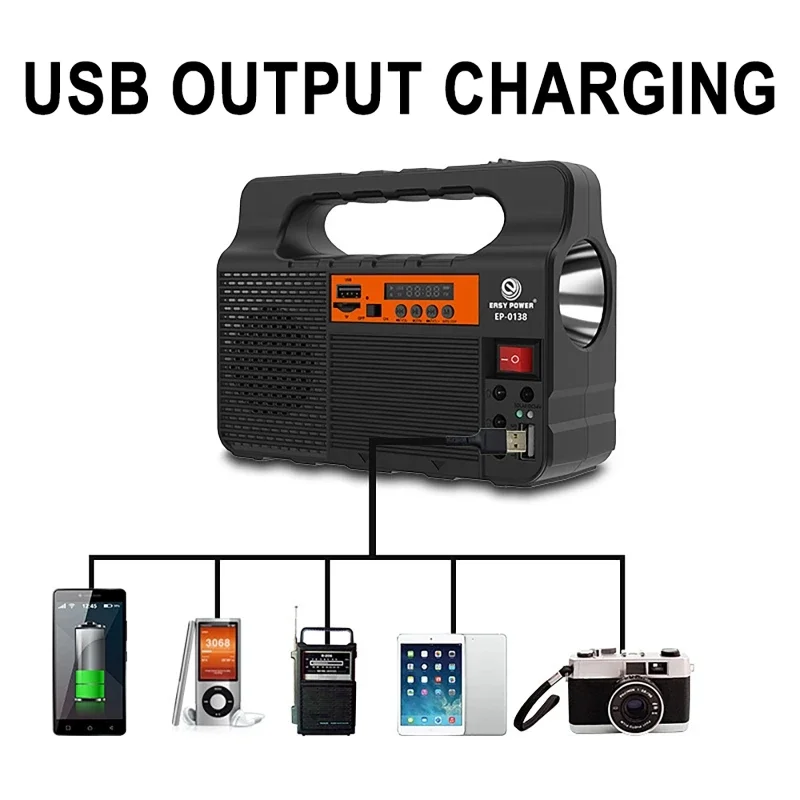 Draagbare zonnepaneel Power Lighting Generator Kit met 3 LED-lampen Outdoor Camping Wandelen Zonne-verlichting Klein huissysteem - Afbeelding 4