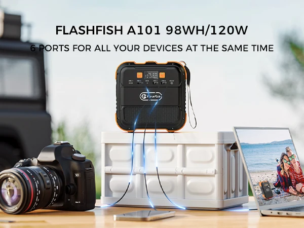 FF Flashfish A101 230V Mini Draagbare Powerbank 120W 97.68Wh met Zonnepaneel 60W Batterij Zonne-energiegenerator Powerbank Huishoudelijke Draagbare Powerbank Ondersteunt Opladen via Zonnepaneel - Afbeelding 3