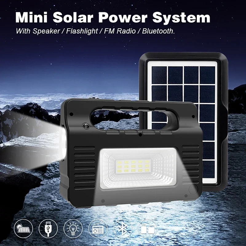 Draagbare zonnepaneel Power Lighting Generator Kit met 3 LED-lampen Outdoor Camping Wandelen Zonne-verlichting Klein huissysteem - Afbeelding 2
