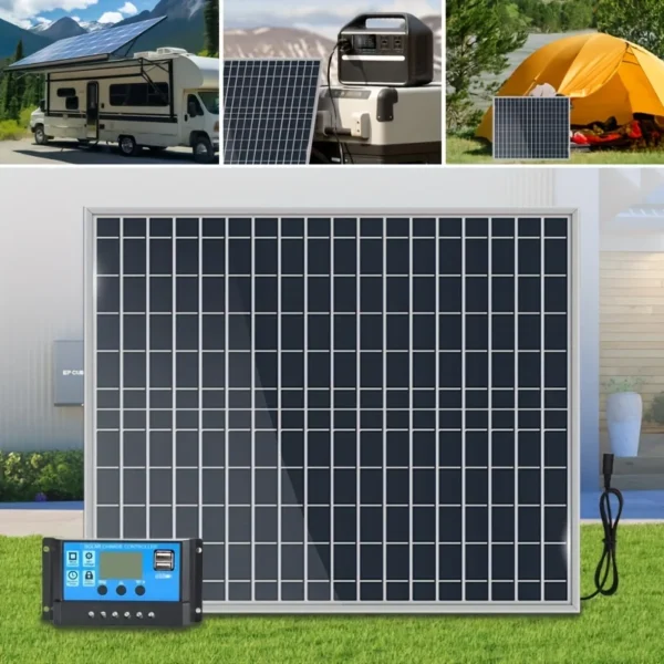 Alles-in-één 1000W zonneladerkit – 12V draagbare powerbank met 100A regelaar voor thuis-, caravan- en buitenavonturen