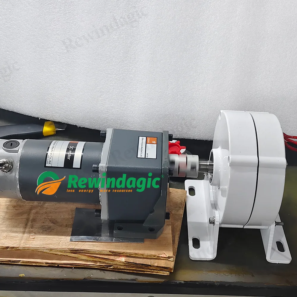 Laagtoerige 3KW 5KW 12V 24V uitvoer 3-fasen alternator permanente magneetgenerator met motor complete set éénfase DC-motor DIY - Afbeelding 2