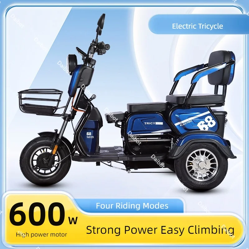 Volwassen Elektrische Driewieler 48V 600W 3 Wiel Elektrische Scooter Voor Volwassenen Verwijderbare Batterij Anti Diefstal Systeem - Afbeelding 5