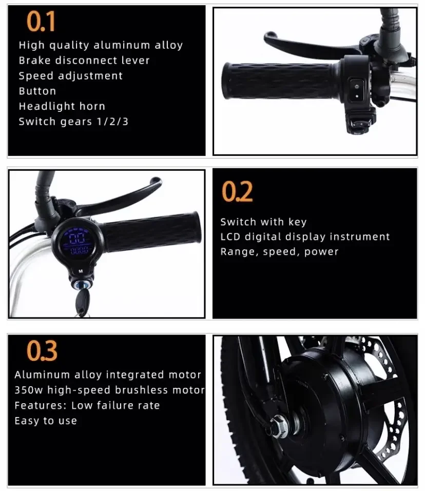 14 Inch Mini Opvouwbare 3 Wielen Elektrische Fiets Voor Volwassenen 350W 48V Familie Elektrische Fiets Met Zetel voor Meisje Elektrische Driewieler - Afbeelding 3