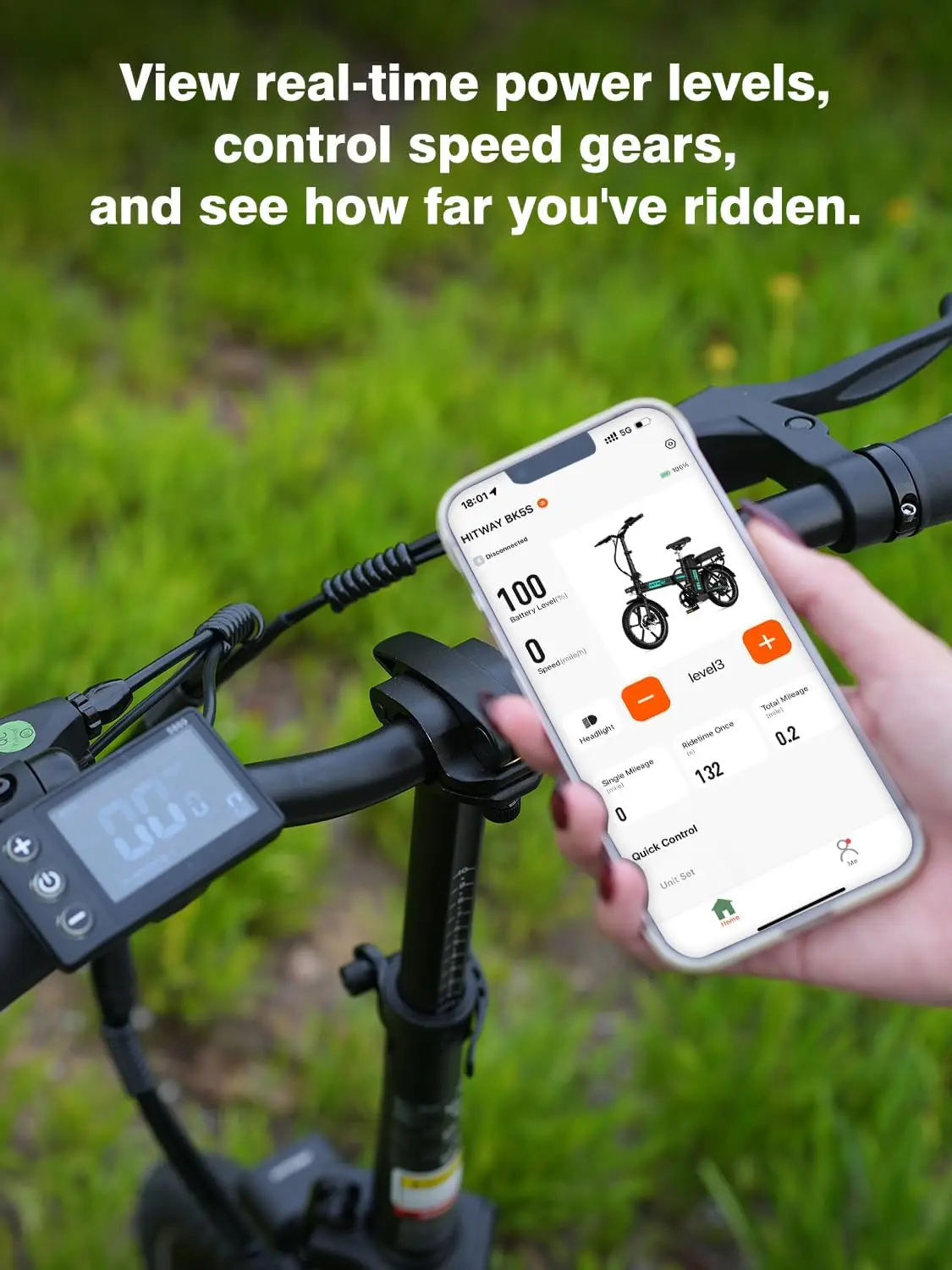 HITWAY Elektrische fiets, Opvouwbare E-Bike, Stadsfietsen, 36V/13Ah Lithium Batterij, Elektrische actieradius 35-90 km - Afbeelding 6