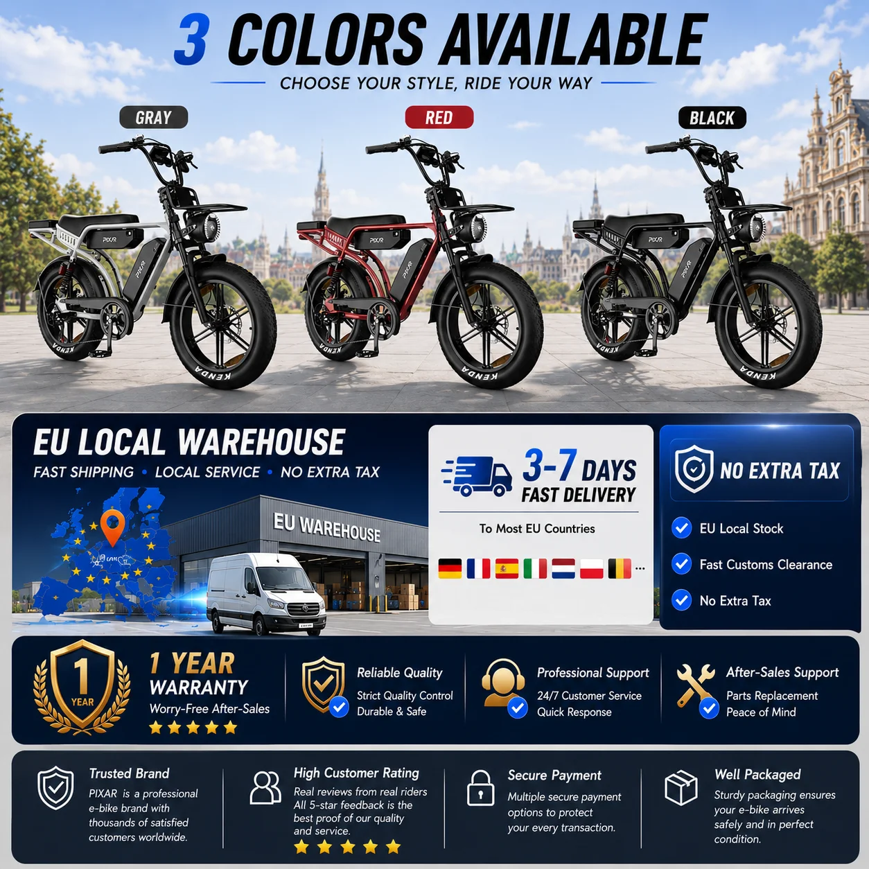 Pixar M9 Offroad Elektrische Fiets, 750W Motor, 48V 35Ah Dubbele Accu, 130 km Langbereik, 20x4,0 inch Dikke Band, Allof-terrein E-Fiets met NFC-kaart Ontgrendeling - Afbeelding 7