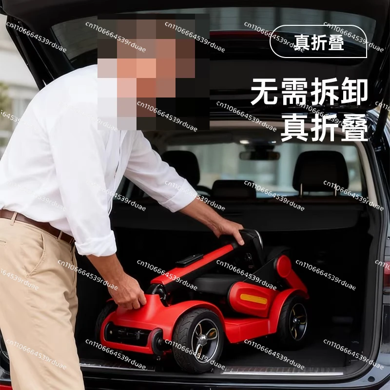Slimme vierwielige opvouwbare elektrische scooter voor ouderen, is ultralicht en klein, en heeft geen rijbewijs nodig. - Afbeelding 2
