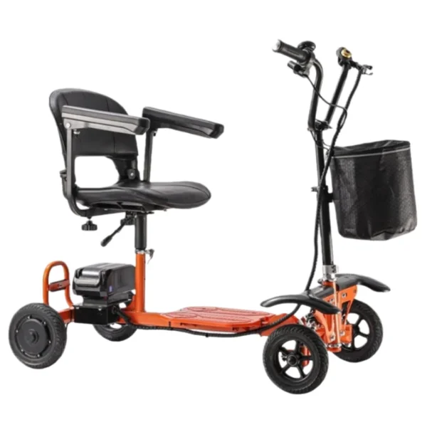 350W 48V 4 Wielen Elektrische Scooter Opvouwbaar Lichtgewicht Voor Gehandicapten Met Mand Scootmobiel Met Lithiumbatterij