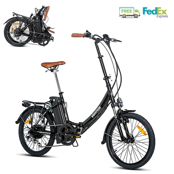 EU-voorraad] Varstrom Opvouwbare Elektrische Fiets Klein formaat 80KM Lange Afstand eBike 350W Achterwielmotor 36V 16Ah Silver Fish Lithium Batterij 20" Banden Vering Vork 7-versnellingen Stads eBike Buiten Camping Fietsen
