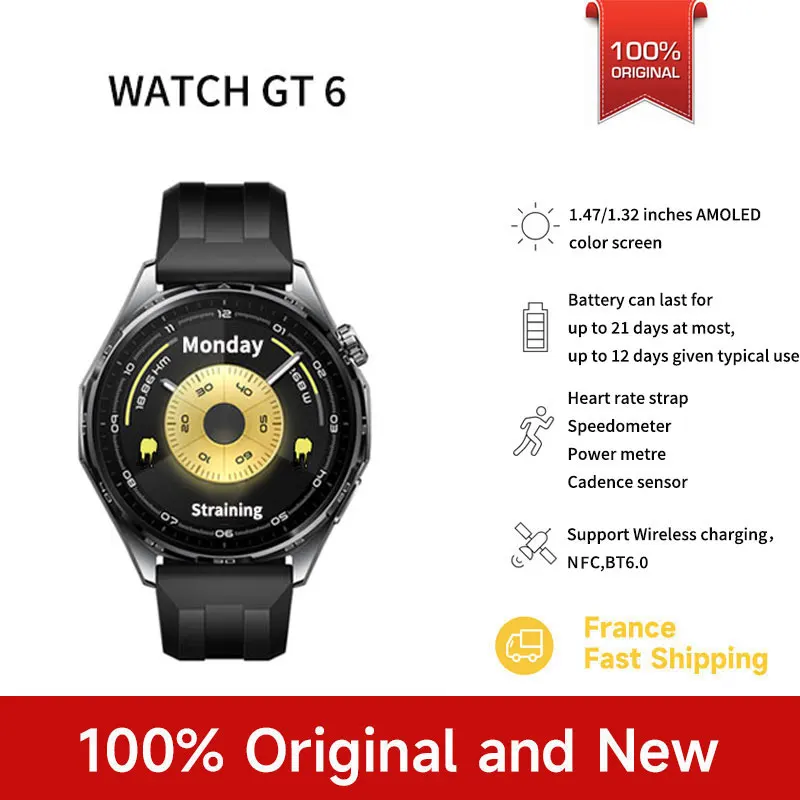 2025 HUAWEI WATCH GT 6 smartwatch 1,47”/1,32” AMOLED-scherm Batterijduur tot 21 dagen Hartslag NFC-compatibel iOS en Android - Afbeelding 2