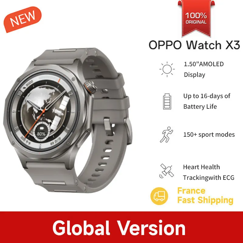 Nieuwe Aanwinst Globale Versie OPPO Watch X3 Smartwatch Ultralichte Titanium Alloy Kast 1.50" LTPO AMOLED Scherm 16 dagen Batterijduur NFC IP68 - Afbeelding 2