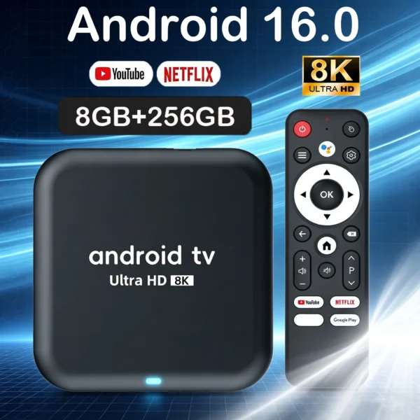 Android 16 Smart TV Box Q18 RK3518 Chip 8GB+256GB 8K Media Player Google Voice Assistant Dual WiFi BT 6.0 Zeer Snelle Set Top Box