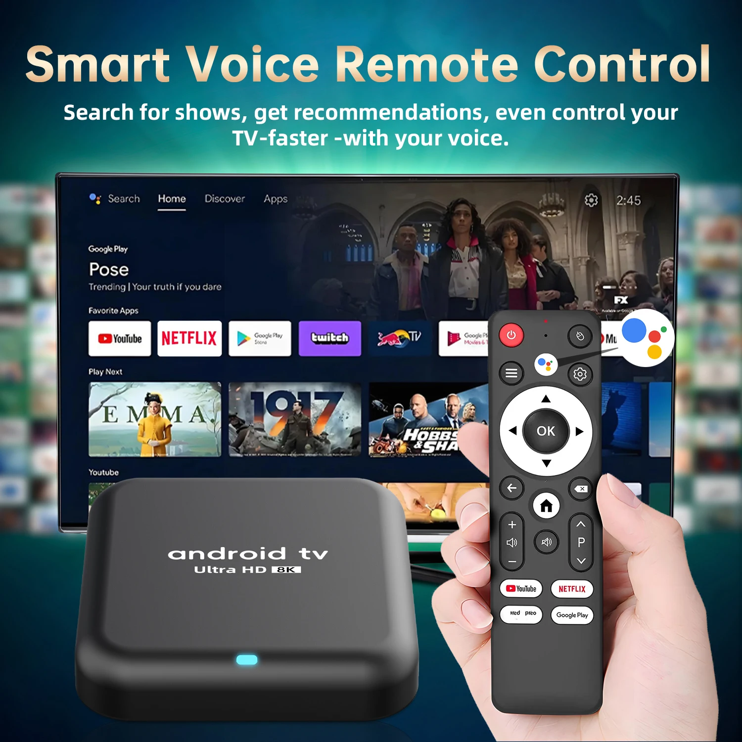 Android 16 Smart TV Box Q18 RK3518 Chip 8GB+256GB 8K Media Player Google Voice Assistant Dual WiFi BT 6.0 Zeer Snelle Set Top Box - Afbeelding 2