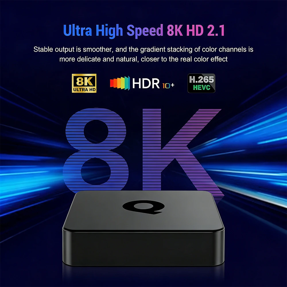 Smart TV Box Bluetooth 6.0 8K Q1 Android 16 Set Top Box Allwinner H313 Dual Wifi 5G 8GB128GB Google Voice Streaming Mediaspeler - Afbeelding 2