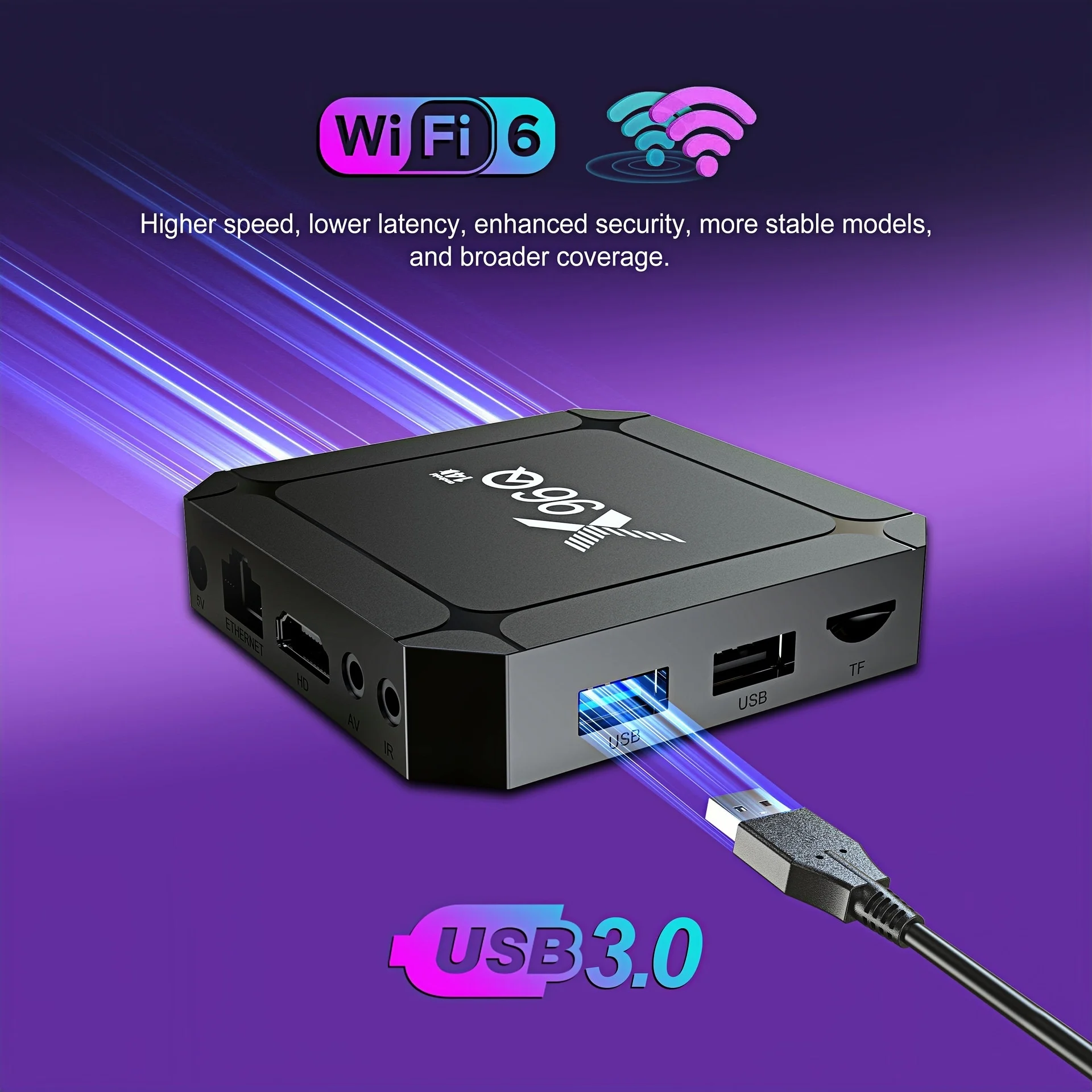 X96Q Android 14.0 TV Box RK3518 Quad Core WiFi 6 Bluetooth 5.0 4K Ultra HD Smart Media Player USB 3.0 H.265 HDR10 Set Top Box - Afbeelding 4