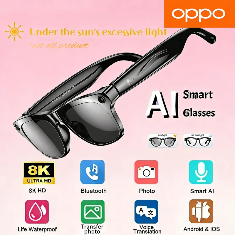 OPPO AI slimme multifunctionele zonnebril Bluetooth-oproepen ChatGPT foto spraakassistent muziekspeler vertaling sport fotochromatisch