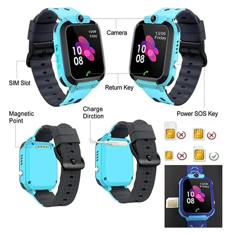 4G Kids Smart Watch Mini Kindertelefoon met oproep SOS Camera 3 in 1 Cartoon Horloge Meisje Jongen Verjaardag Kerstcadeau 2025Nieuw - Afbeelding 5