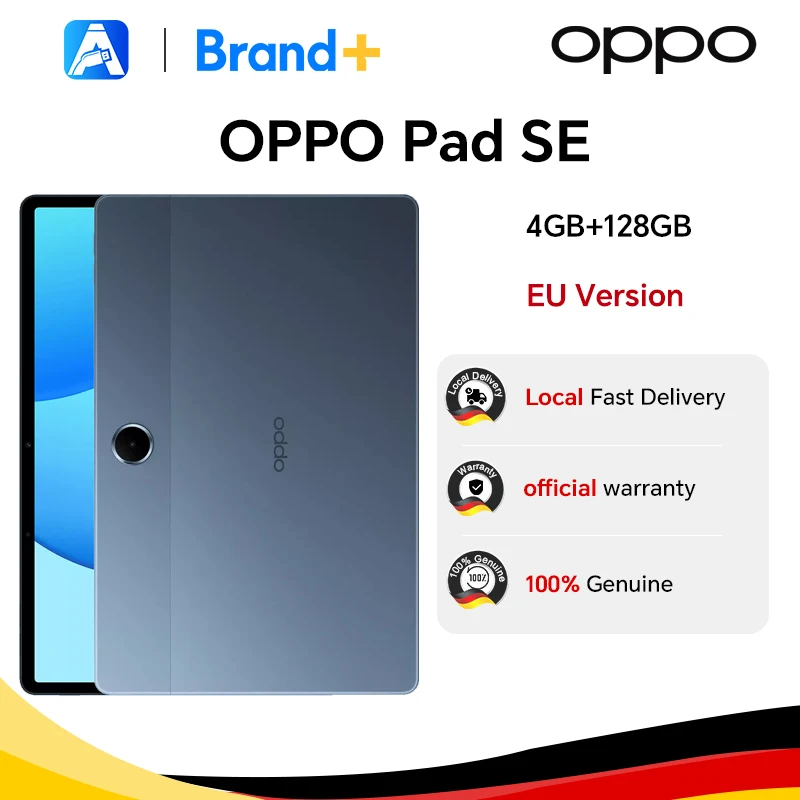 EU-versie OPPO Pad SE-tablet 4 GB + 128 GB, mini-pc met 9340 mAh-batterij, meeslepend oogvriendelijk scherm, gepersonaliseerde kindermodus, Google Gemini