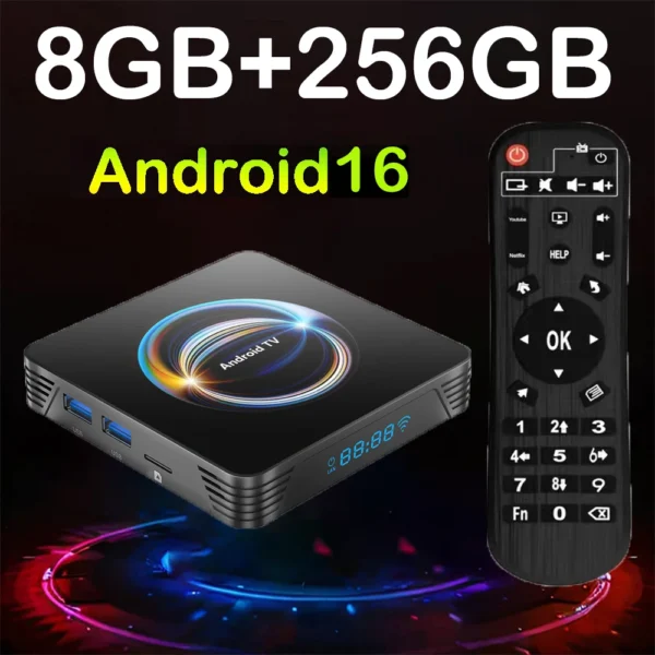 Smart TV Box 2026 X66 8K Media Player Android 16 RK3528 Google Assistent BT6.0 Wifi6 4K AV1 Dual Wifi 5G 128GB 256GB Set Top Box
