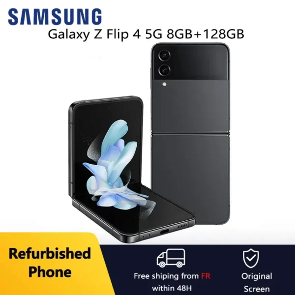 Gerenoveerde Samsung Galaxy Z Flip 4 5G 6.7 "8 GB 128/256/512 GB NFC Snapdragon opvouwbare slimme mobiele telefoon Uitstekende staat