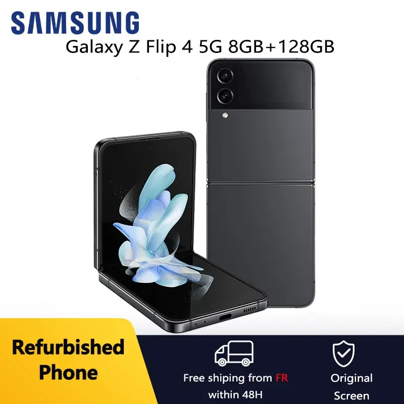 Gerenoveerde Samsung Galaxy Z Flip 4 5G 6.7 "8 GB 128/256/512 GB NFC Snapdragon opvouwbare slimme mobiele telefoon Uitstekende staat