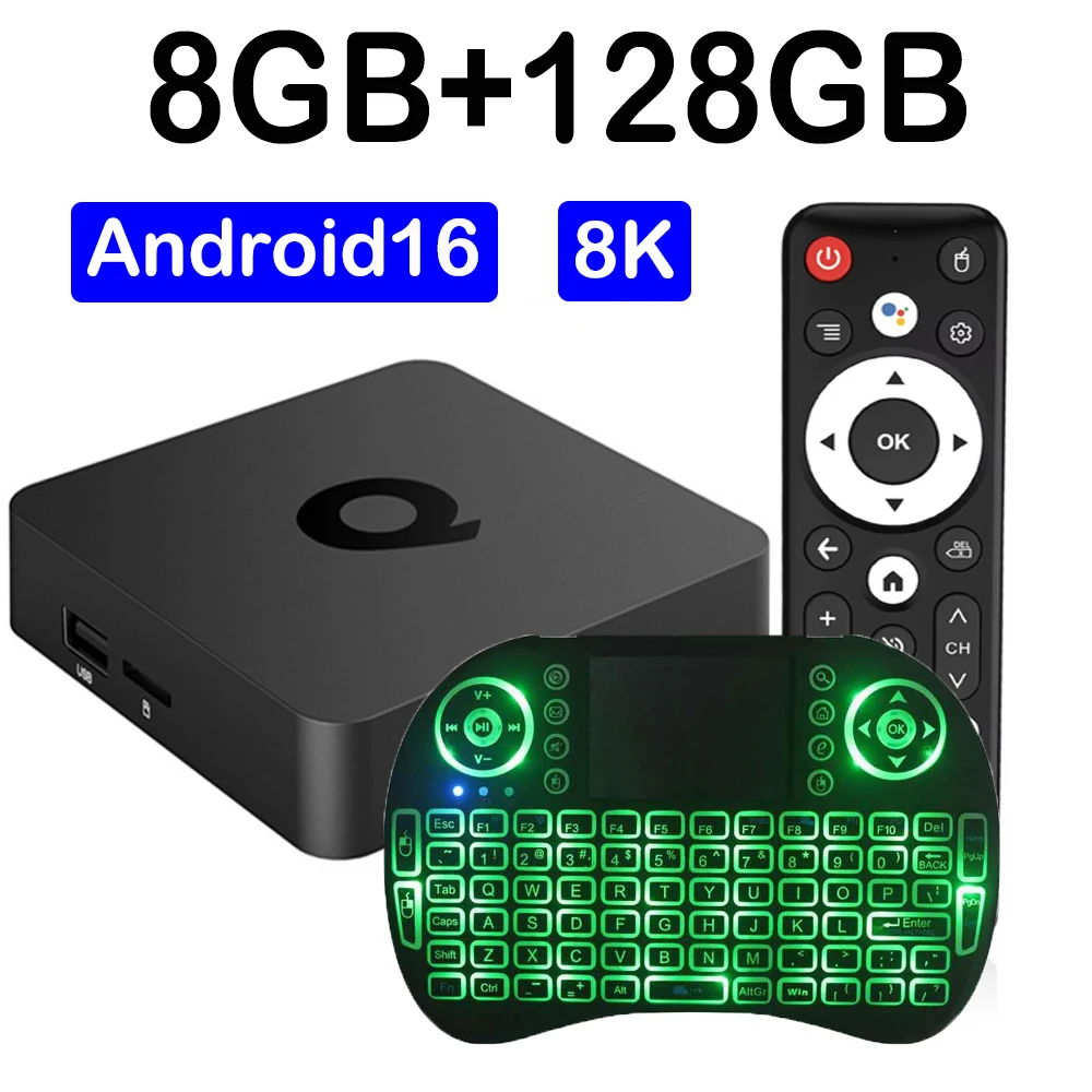 TV Box Q1 Android 16 8GB 128GB Bluetooth 6.0 Streaming Mediaspeler Allwinner H313 8GB128GB Set Top Box 8K Video 4K Smart TV Box