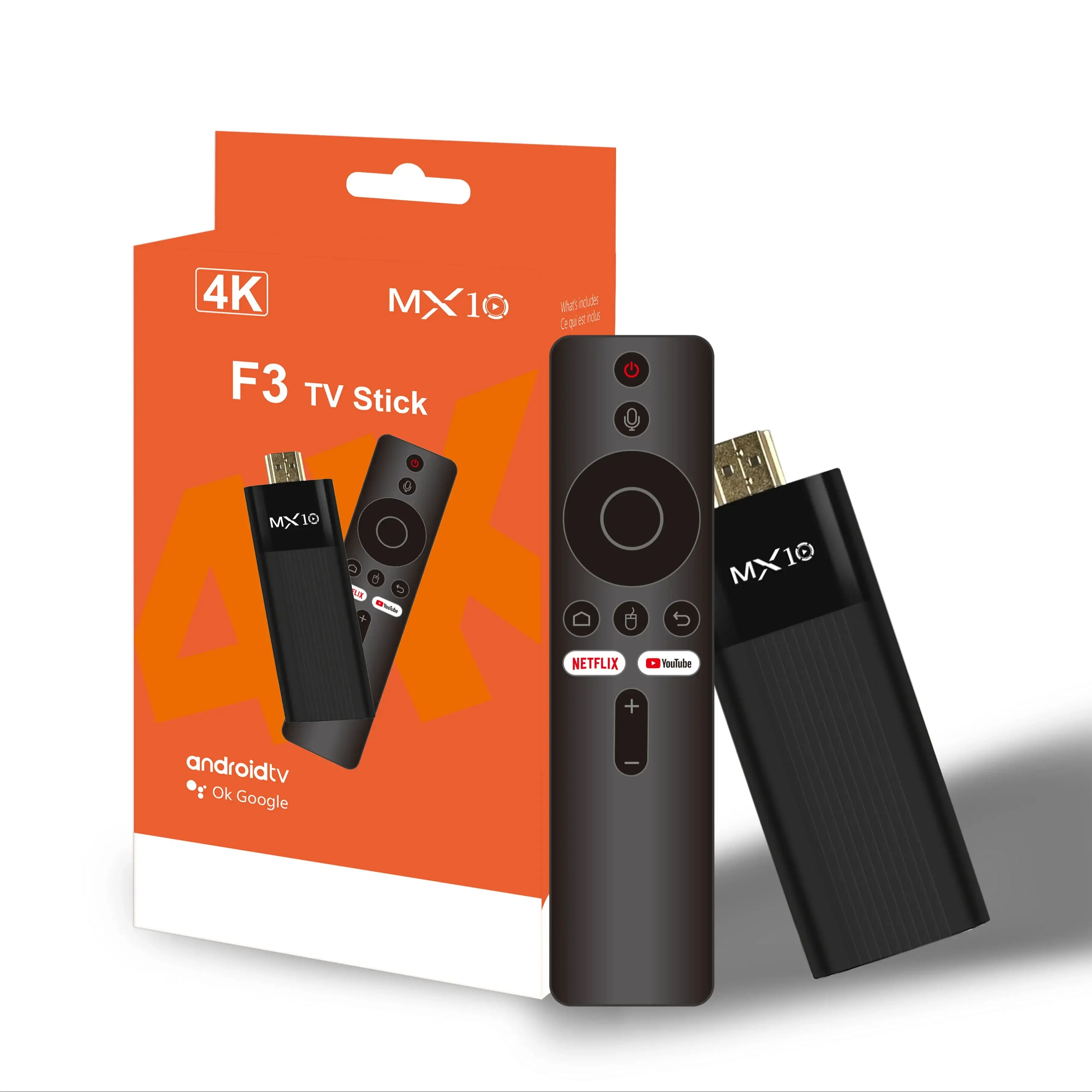 Ultra HD 4K Android TV Stick MX10-F3 Stick Mini Home TV Stick H313 Quad Core Ondersteuning 2.4/5G Dual Wifi 2GB RAM 16GB ROM - Afbeelding 2