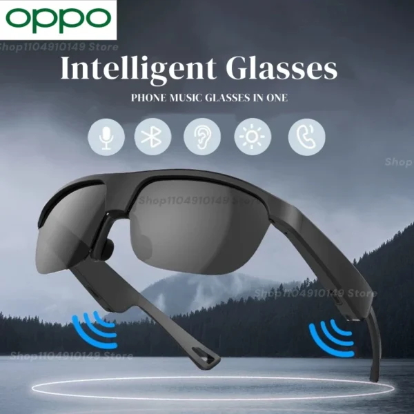 OPPO Draadloze Bluetooth Smart Bril Stemassistent Luister Muziek Navigatie Headset Bril Waterdichte Outdoor Sport Zonnebril