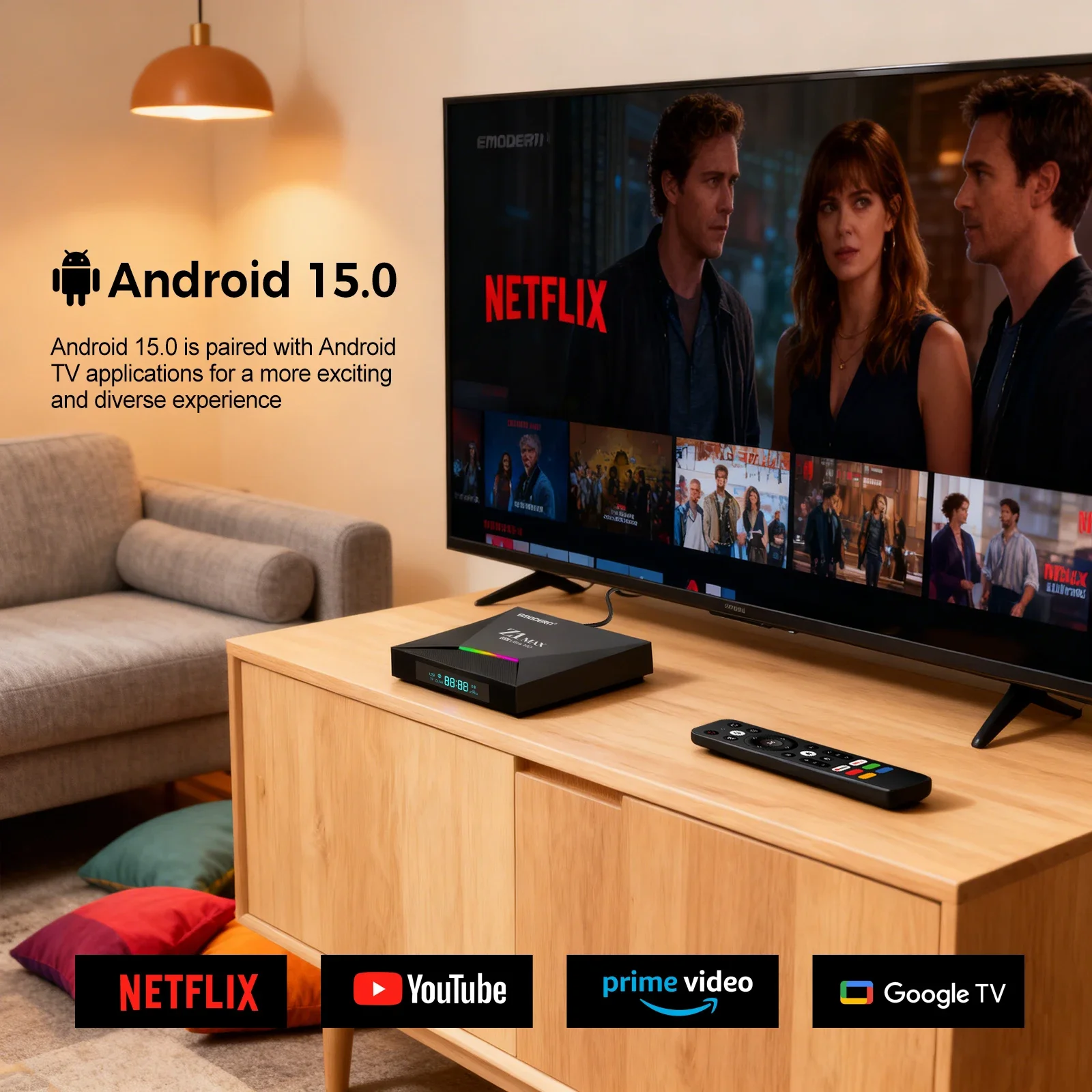 Z1 Max TV Box Android 15 IPTV Allwinner H618 Quad Core 4G 5G Dual WiFi HD 8K 4K mediaspeler BT 5.0 ondersteuning spraakafstandsbediening TV Box - Afbeelding 3