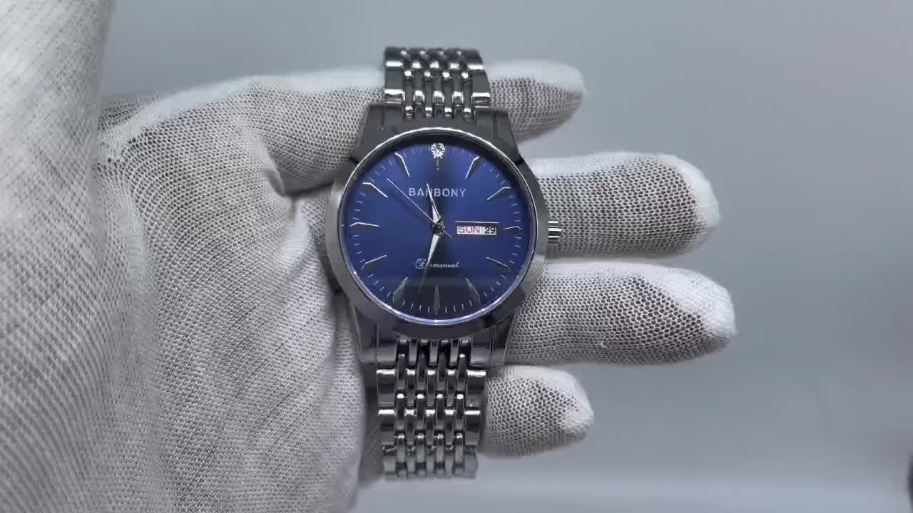 Nieuwe Banbony Unisex Roestvrijstalen Quartz Horloge met Strass-accenten, Waterbestendig IPX7, Strakke HD-wijzerplaat, Datumweergave, Goudkleurige Afwerking - Ideaal voor Vrijetijdskleding, Feestjes en Cadeaus - Afbeelding 21