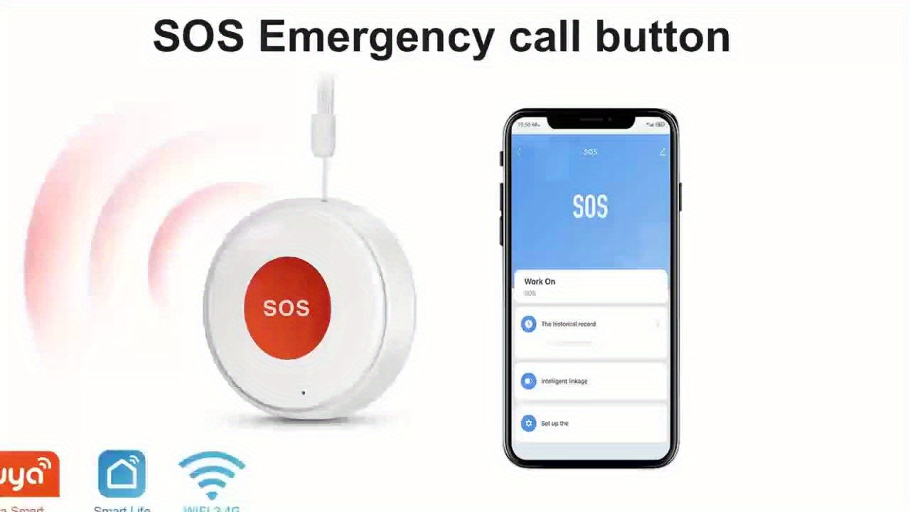 Tuya Intelligente Draadloze Noodknop SOS Medisch Alarm Systeem voor Ouderen, One Click Alarm Pager, 2-Pack - Afbeelding 10