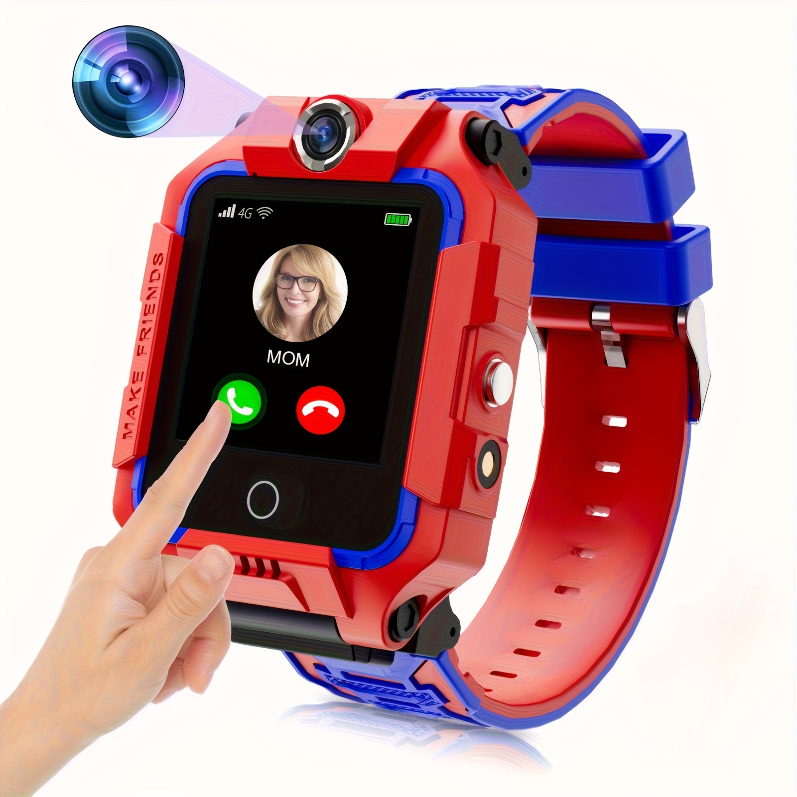 4G(LTE) Elektronisch Smartwatch - Intelligent, 360 Graden Draaibaar Scherm, Spraak- & Videochatmogelijkheden, Gezichtsherkenning, Dubbele Camera's, Foto- & Spraakopname, Muziek- & Videoafspelen, GPS-tracking - Afbeelding 11