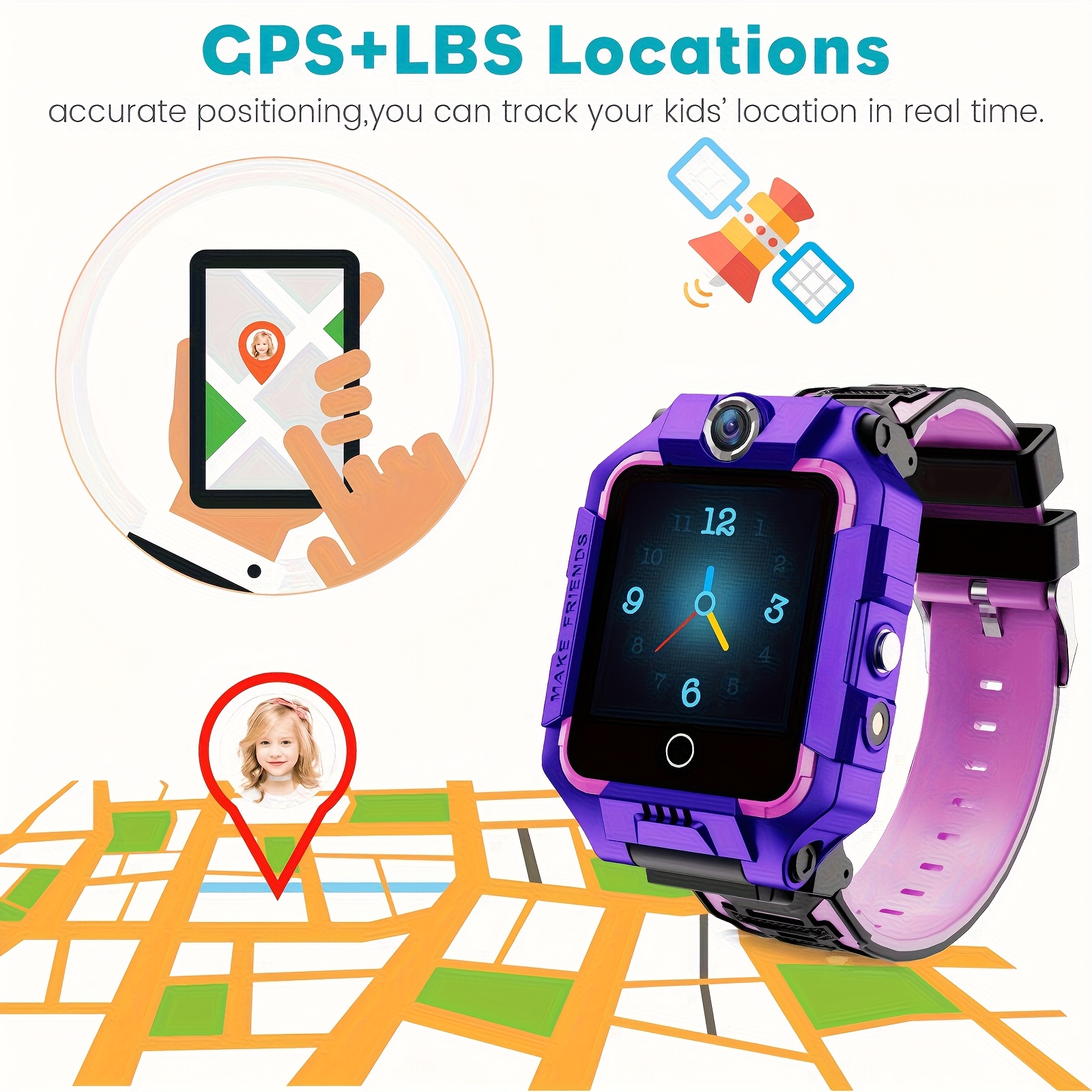 4G(LTE) Elektronisch Smartwatch - Intelligent, 360 Graden Draaibaar Scherm, Spraak- & Videochatmogelijkheden, Gezichtsherkenning, Dubbele Camera's, Foto- & Spraakopname, Muziek- & Videoafspelen, GPS-tracking - Afbeelding 12
