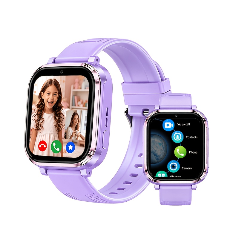 Smartwatch, 4G Student Smartwatch, Video- en spraakgesprekken en SOS noodoproep, GPS nauwkeurige positionering, ouderlijk toezicht app, wekker, rekenmachine, kalender, tiener smartwatch, geschikt voor jongens en meisjes van 4 jaar - Afbeelding 5
