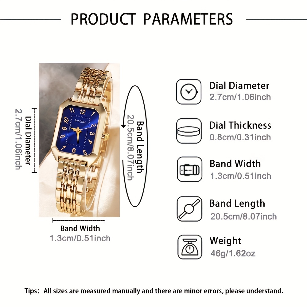 1 Stuks Modieuze Zakelijke Stijl Dames Quartz Horloge, Klassiek Veelzijdig Vierkant Wijzerplaat Dameshorloge, Geselecteerd Thanksgiving Cadeau voor Zussen, Geschikt voor Dagelijks Gebruik - Afbeelding 5