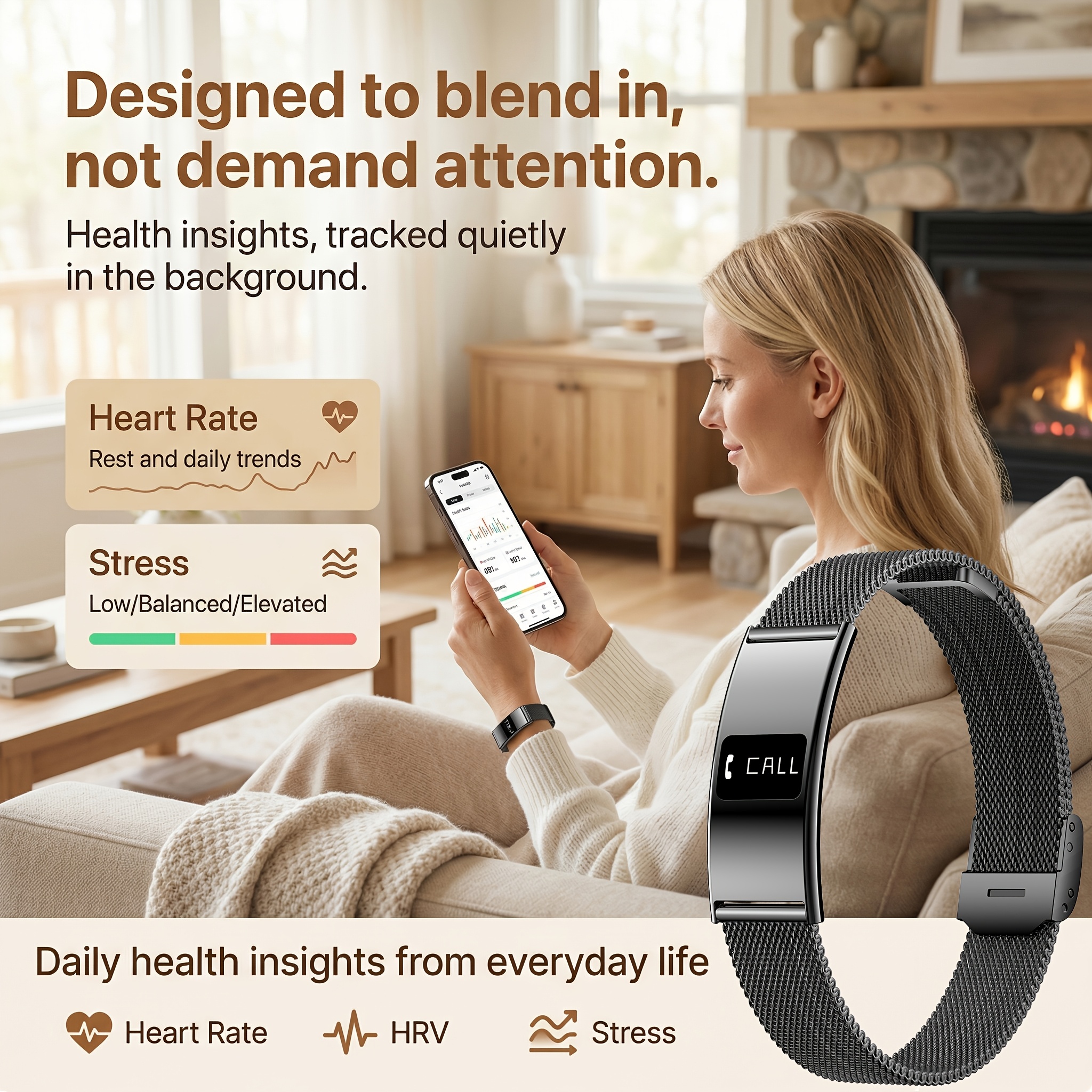 Geef je goede vriend een ultradunne smartwatch met een 2,8 mm ultradunne behuizing, IPX8, multifunctionele stappenteller, slaapmonitoring, menstruatieherinnering, schudden en foto's maken, geschikt voor iPhone/Android-systemen, elegant, modieus, intelligent, voortreffelijk en mooi - Afbeelding 10