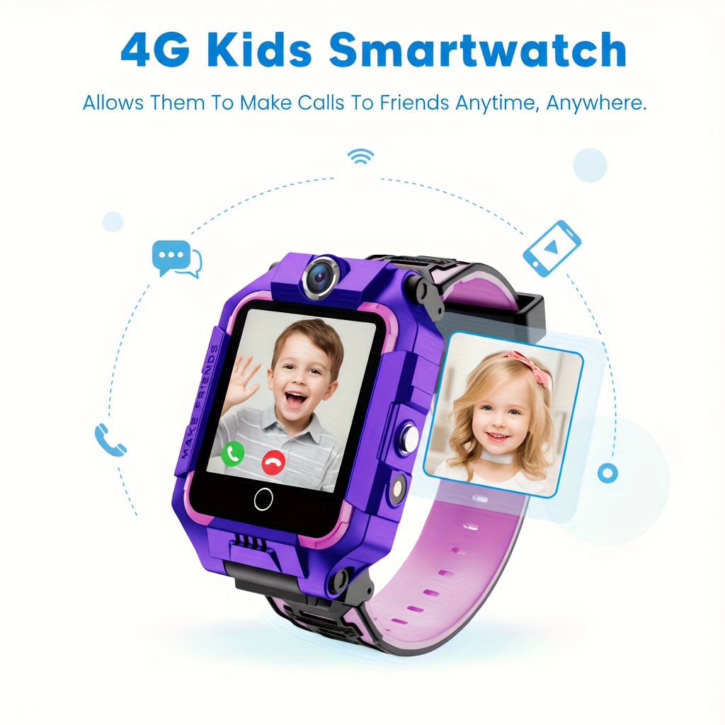4G(LTE) Elektronisch Smartwatch - Intelligent, 360 Graden Draaibaar Scherm, Spraak- & Videochatmogelijkheden, Gezichtsherkenning, Dubbele Camera's, Foto- & Spraakopname, Muziek- & Videoafspelen, GPS-tracking - Afbeelding 2