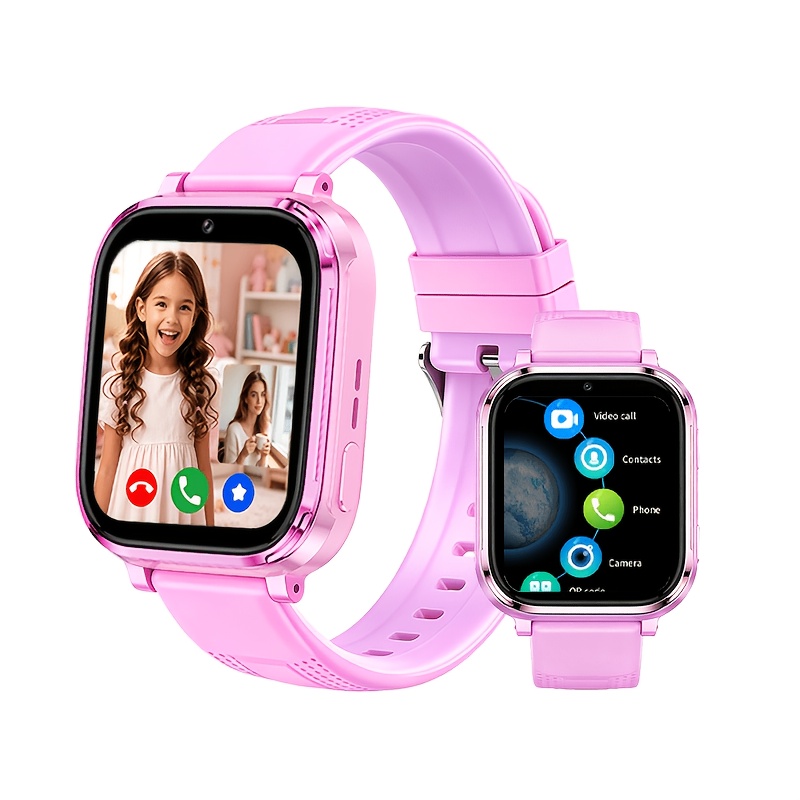 Smartwatch, 4G Student Smartwatch, Video- en spraakgesprekken en SOS noodoproep, GPS nauwkeurige positionering, ouderlijk toezicht app, wekker, rekenmachine, kalender, tiener smartwatch, geschikt voor jongens en meisjes van 4 jaar - Afbeelding 3