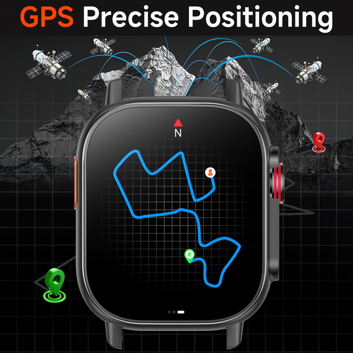 Nieuwe 2.01-inch GPS Smartwatch, GPS Positionering + IPS High-Resolution Display, Draadloze Gespreks Synchronisatie SMS Herinnering, GPS L1+L5 Dual-Frequency Positionering, Kompas, Hoogte, Luchtdruk, Hoge Kwaliteit, 3D Video Wijzerplaat - Afbeelding 3