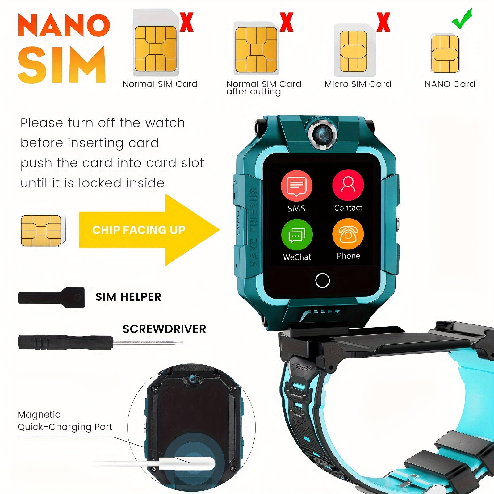 4G(LTE) Elektronisch Smartwatch - Intelligent, 360 Graden Draaibaar Scherm, Spraak- & Videochatmogelijkheden, Gezichtsherkenning, Dubbele Camera's, Foto- & Spraakopname, Muziek- & Videoafspelen, GPS-tracking - Afbeelding 13