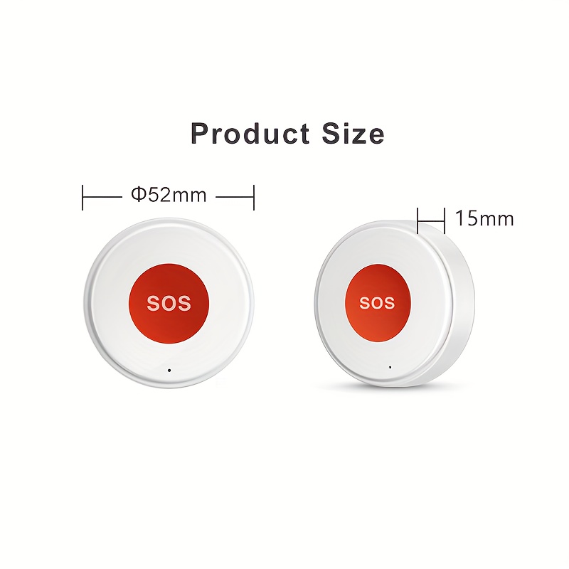 Tuya Intelligente Draadloze Noodknop SOS Medisch Alarm Systeem voor Ouderen, One Click Alarm Pager, 2-Pack - Afbeelding 9