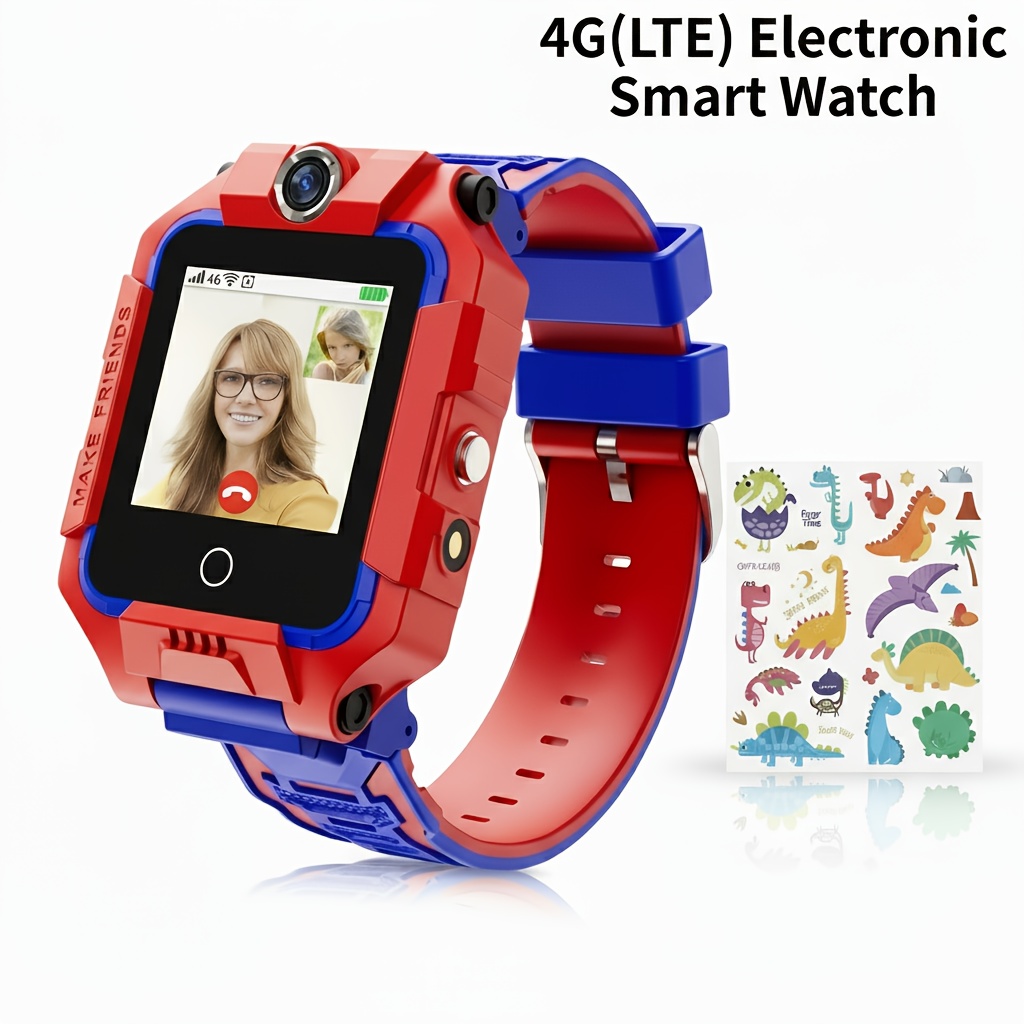 4G(LTE) Elektronisch Smartwatch - Intelligent, 360 Graden Draaibaar Scherm, Spraak- & Videochatmogelijkheden, Gezichtsherkenning, Dubbele Camera's, Foto- & Spraakopname, Muziek- & Videoafspelen, GPS-tracking