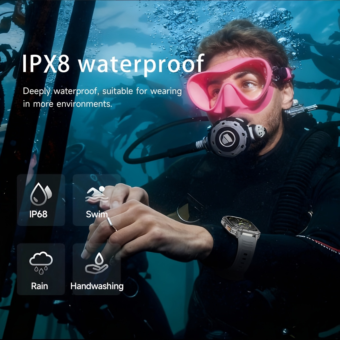 2026 Nieuwe Smartwatch, Ingebouwde 5 stuks Wijzerplaten, Duurzaam, 1400mAh Grote Capaciteit Batterij, Herenhorloge, 100 Dagen Ultra-Lange Standby, 2.01-Inch Full Touch HD Scherm, Heren Sport Fitness Horloge, IPX8 Waterdicht - Afbeelding 7