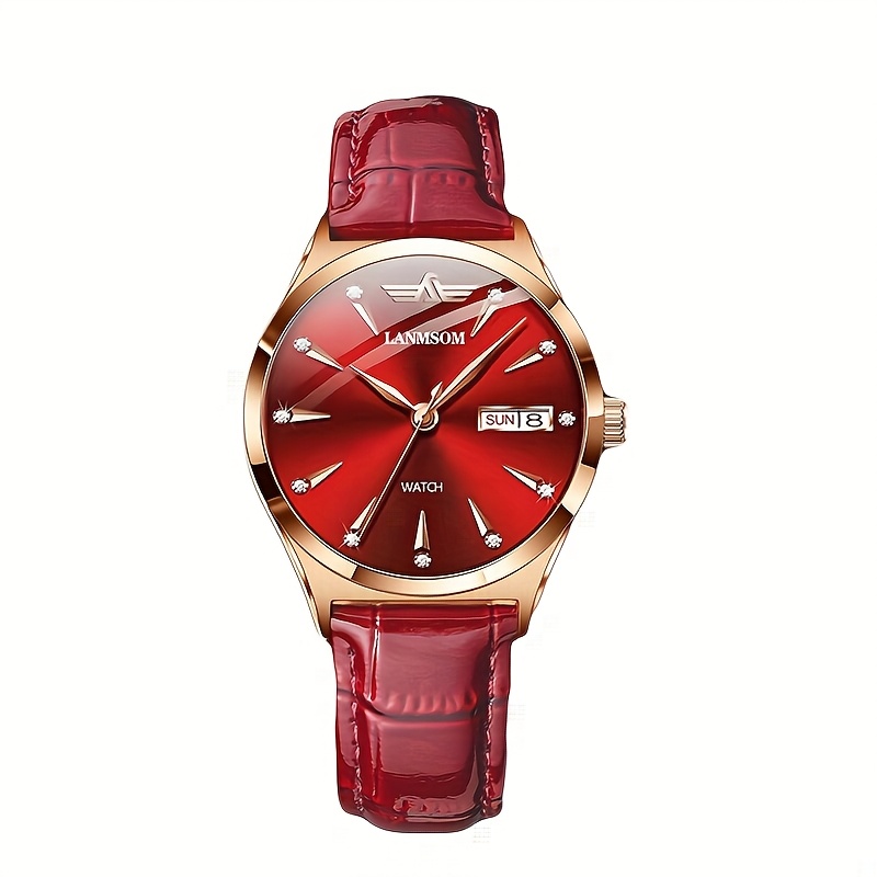 1 Nieuwe Stijlvolle en Casual PU-leren Trendy, Elegante, Verfijnde, Simpele en Veelzijdige Zakelijke Dameshorloge met Quartz. Toont Weekdag, Datum en is een Ideale Cadeaukeuze voor Verjaardagen, Feestdagen, Jubilea, of als Cadeau voor Jezelf, Familie, Geliefden of Vrienden - Afbeelding 7