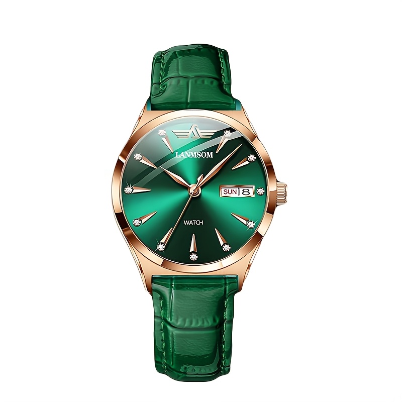 1 Nieuwe Stijlvolle en Casual PU-leren Trendy, Elegante, Verfijnde, Simpele en Veelzijdige Zakelijke Dameshorloge met Quartz. Toont Weekdag, Datum en is een Ideale Cadeaukeuze voor Verjaardagen, Feestdagen, Jubilea, of als Cadeau voor Jezelf, Familie, Geliefden of Vrienden - Afbeelding 3