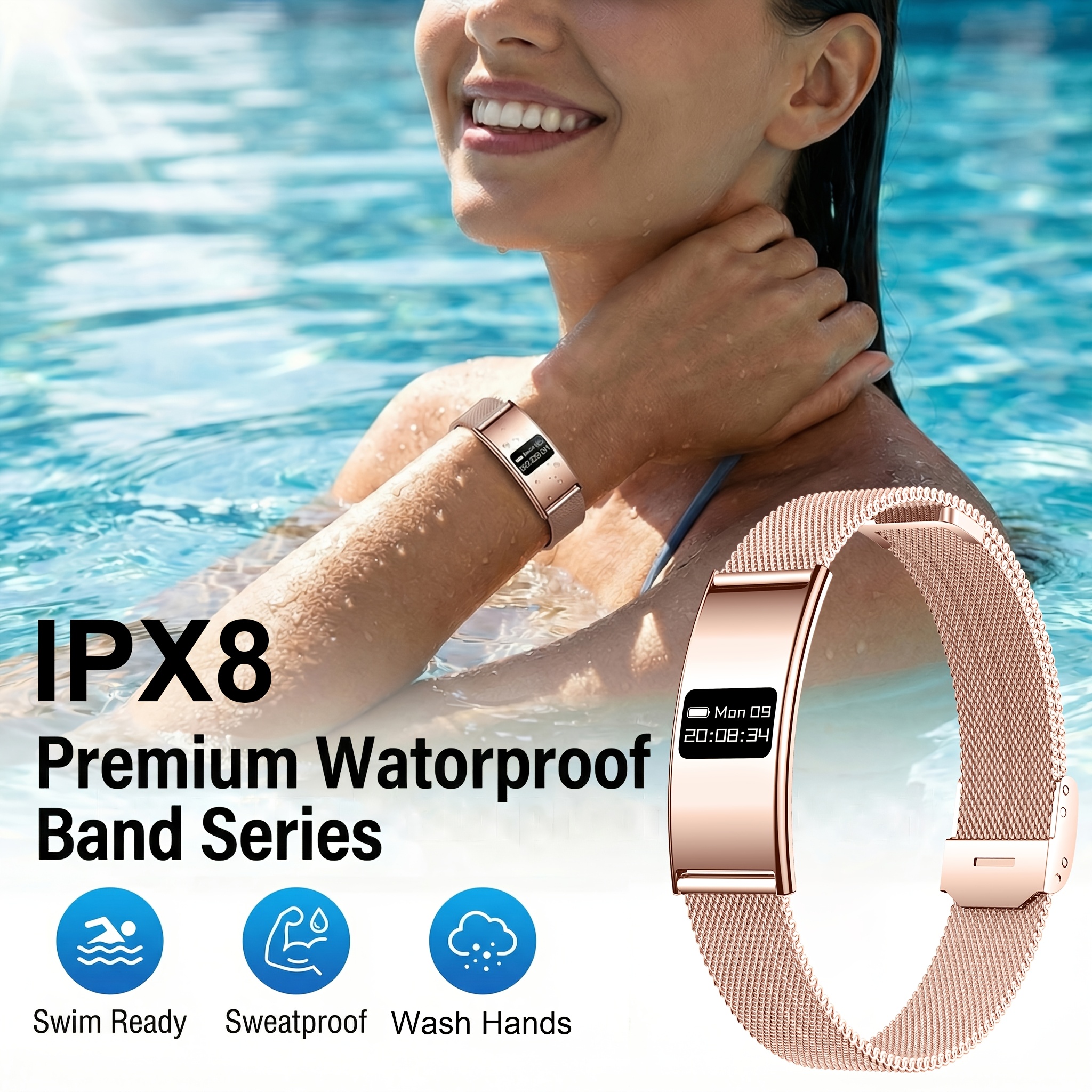 Geef je goede vriend een ultradunne smartwatch met een 2,8 mm ultradunne behuizing, IPX8, multifunctionele stappenteller, slaapmonitoring, menstruatieherinnering, schudden en foto's maken, geschikt voor iPhone/Android-systemen, elegant, modieus, intelligent, voortreffelijk en mooi - Afbeelding 7